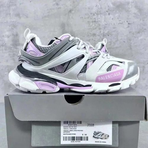 Balenciaga Track.3 Chunky Sneakers White Grey and Pink