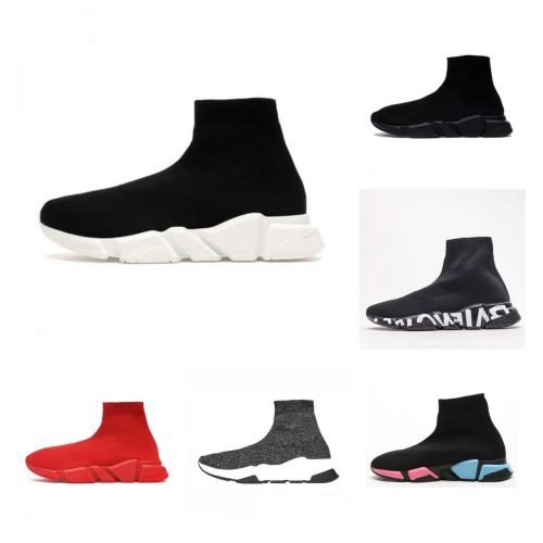 Balenciaga Speed Trainer Knit Sneakers Multicolor