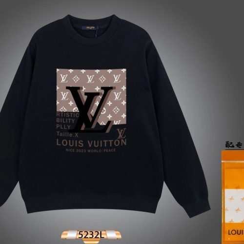 Louis Vuitton LV Graphic Print 2023 Cotton Sweatshirt Black