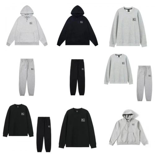 Nike x Stussy Streetwear Hoodie Sweatshirt and Joggers Set Multicolor