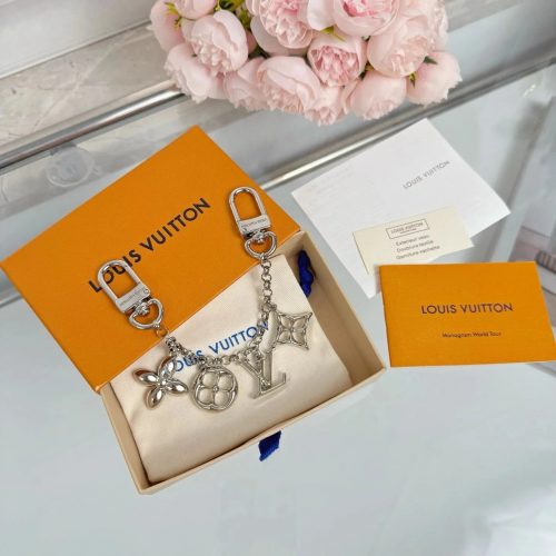 Louis Vuitton LV Monogram World Tour Bag Charm Silver Accessory