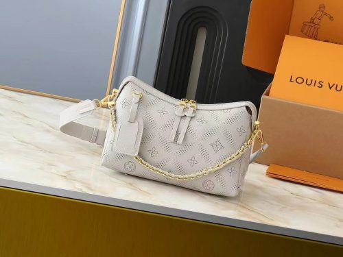 Louis Vuitton LV Marett Perforated Leather Shoulder Bag White