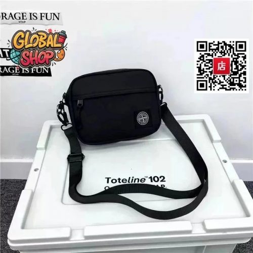 Stone Island Nylon Metal Casual Crossbody Bag Black