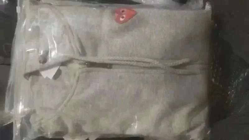 前小红心毛圈开衫灰色