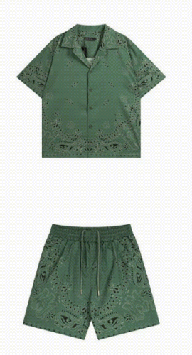 Amiri Bandana Print Paisley Matching Set Green