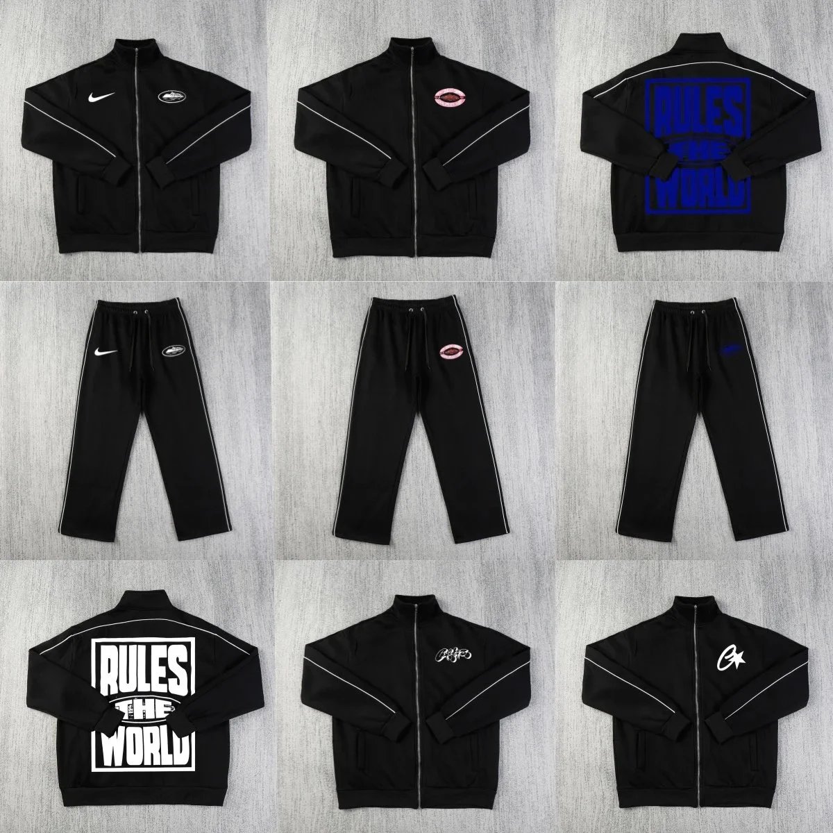 Nike Rules The World Tracksuit Set Casual Jacket and Pants Black