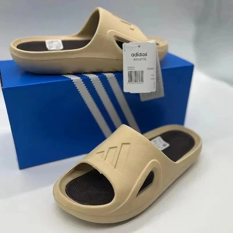 Adidas Adilette Casual Slides Sandals Beige and Black