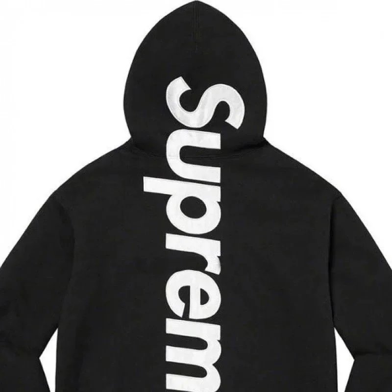 Black with white lettering (large letters on the back)