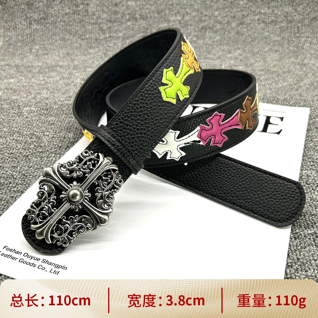 【按扣花纹110cm】彩色十字架腰带 【按扣花纹110cm】彩色十字架腰带
